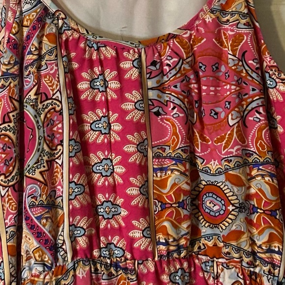 Women’s Dress Multi Colored Spaghetti Strap Dress Boho Vibes Size Small - Picture 7 of 10